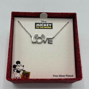 Disney Mickey Silver Necklace with LOVE Design